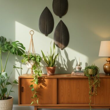 trio de feuilles metal deco