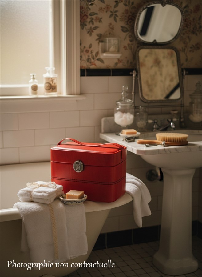 Vanity-case vintage rouge