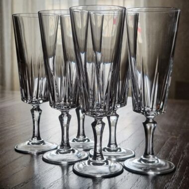 6 flûtes en cristal