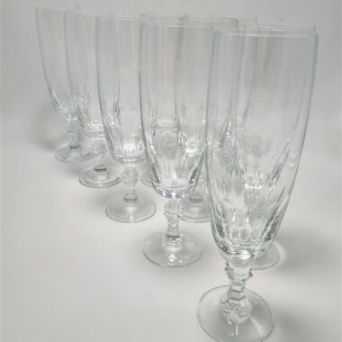 9 flûtes à champagne en cristal