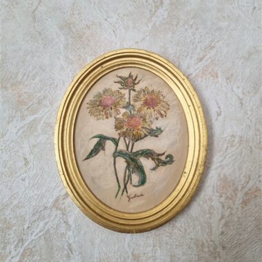 Petit cadre ovale doré à la feuille d'or