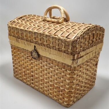 mallette vintage en osier