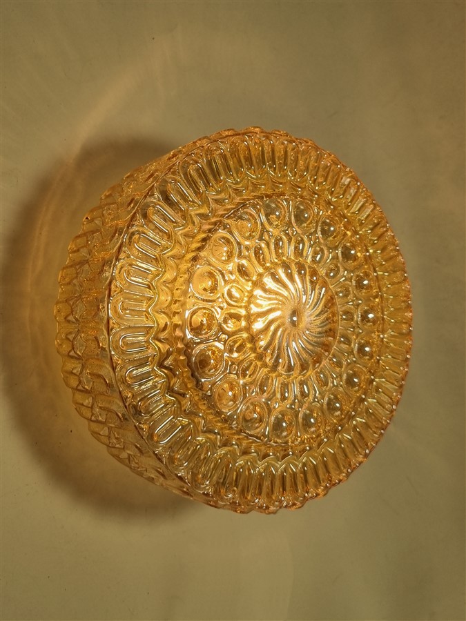 plafonnier vintage en verre irise