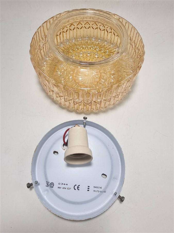 plafonnier vintage en verre irise