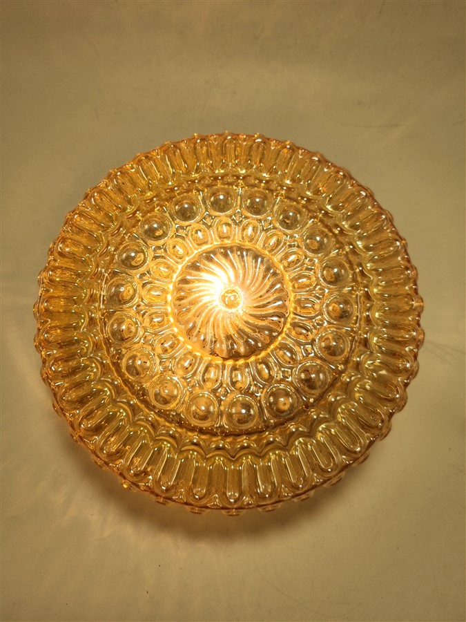 plafonnier vintage en verre irise