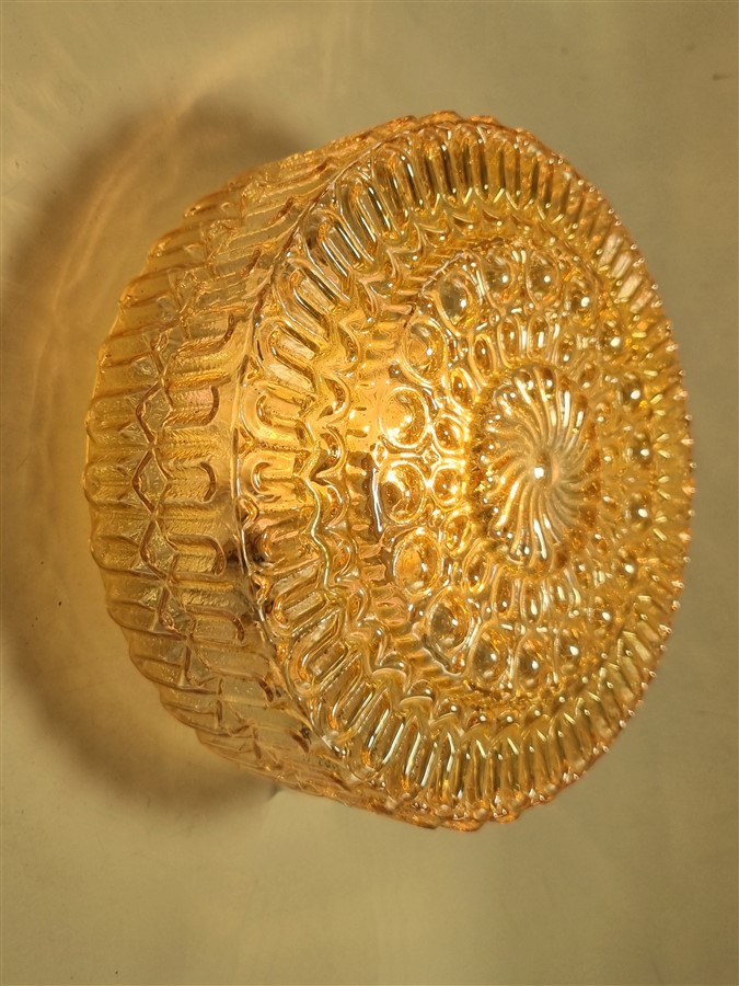 plafonnier vintage en verre irise