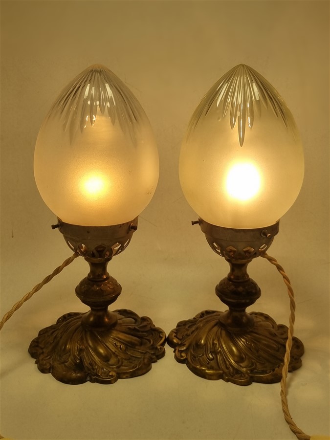 Paire de lampes style art déco / rocaille