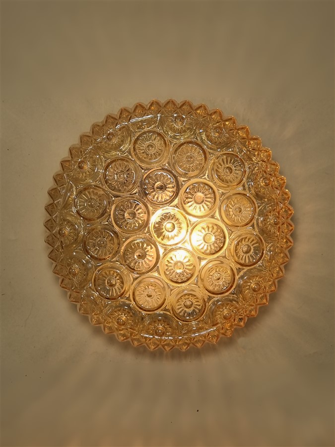 plafonnier vintage en verre irise