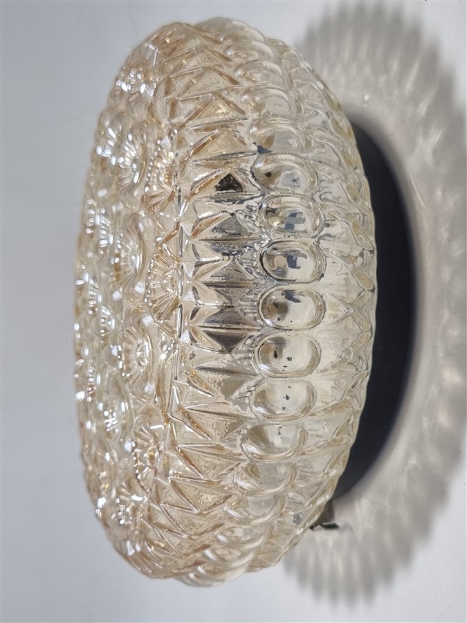 plafonnier vintage en verre irise