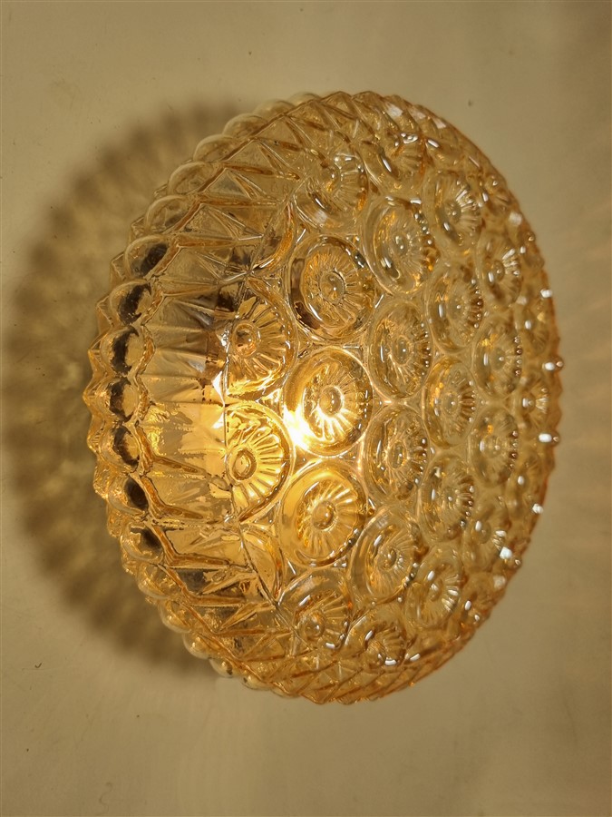 plafonnier vintage en verre irise