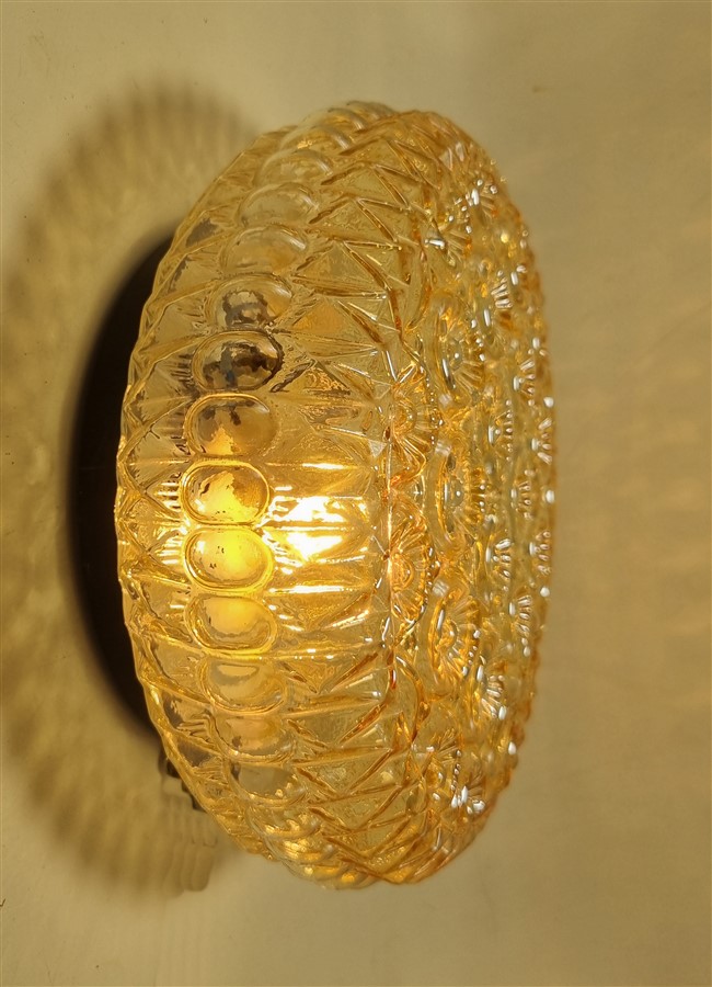 plafonnier vintage en verre irise