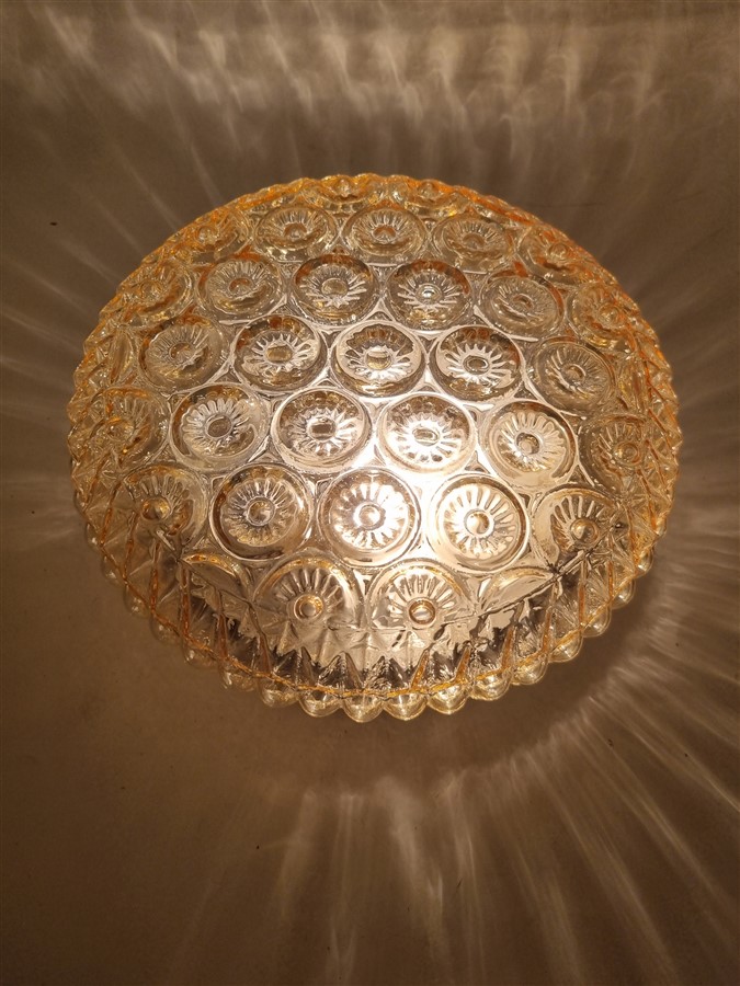 plafonnier vintage en verre irise