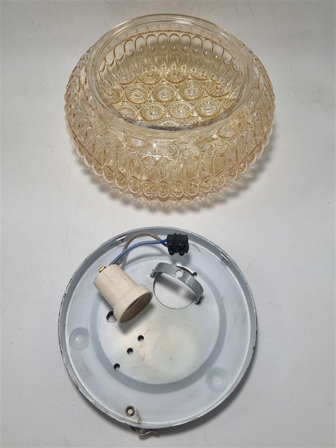 plafonnier vintage en verre irise