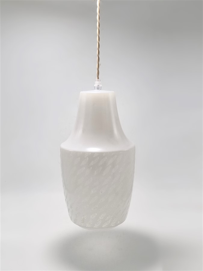 suspension blanche en verre