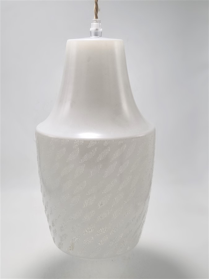 suspension blanche en verre