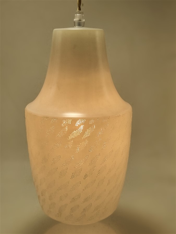 suspension blanche en verre