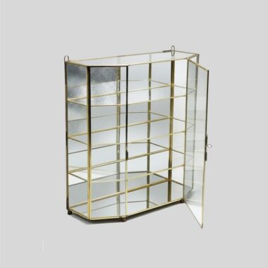 Vitrine vintage en laiton et verre